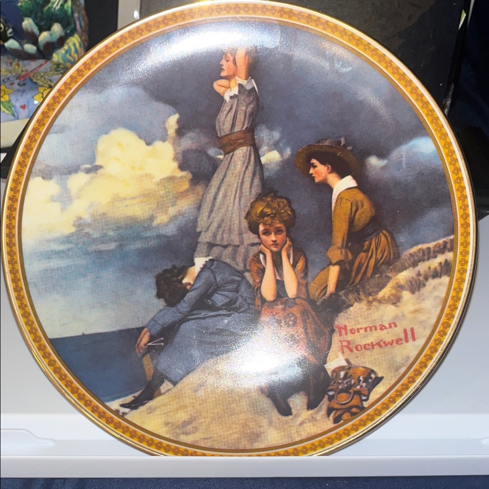 Vintage Norman Rockwell Plate “Waiting on the Shore” Collector Plate